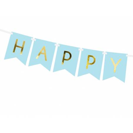 Bannière Joyeux anniversaire bleu clair 15 x 175 cm 