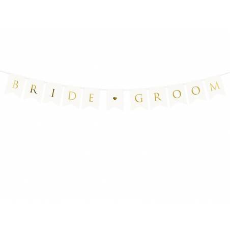 Bannière Bride Groom blanche 15 x 155 cm 