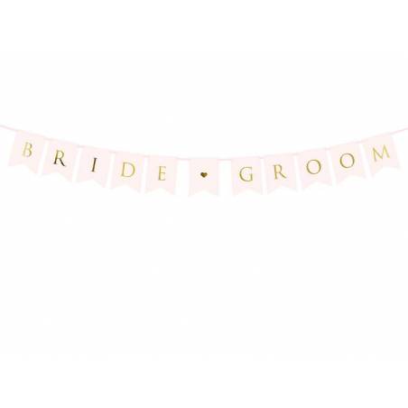 Bannière Bride Groom rose clair 15 x 155 cm 