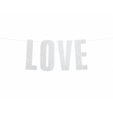 Bannière Love argent 21x55cm 