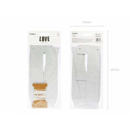 Bannière Love argent 21x55cm 