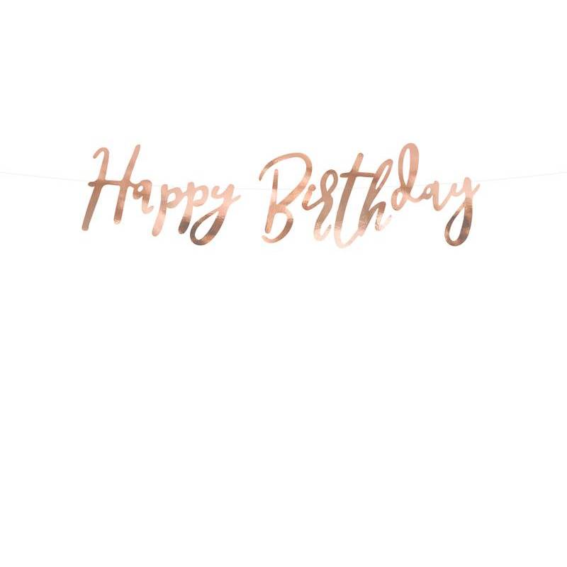 Banniere Joyeux Anniversaire Or Rose 16 5x62cm Banniere Joyeux Anniversaire Or Rose 16 5x62cm