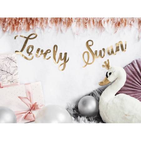 Bannière Lovely Swan miroir doré 64x21.3cm 