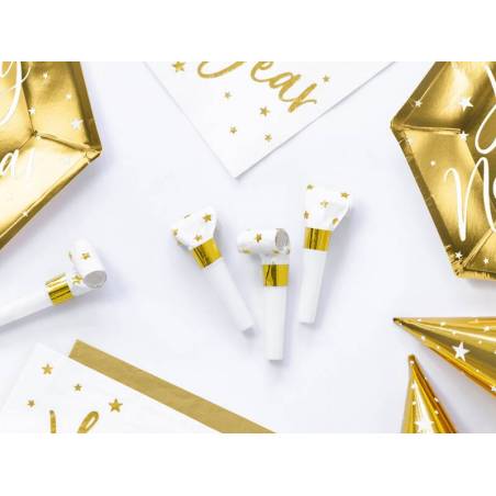 Sifflets en papier Etoiles blanc 