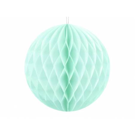 Boule en nid d'abeille menthe claire 10cm 