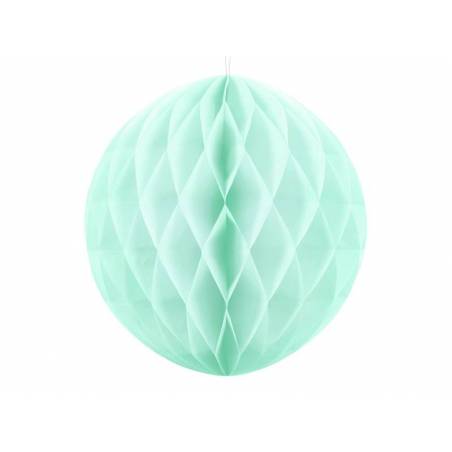 Boule en nid d'abeille menthe claire 30cm 