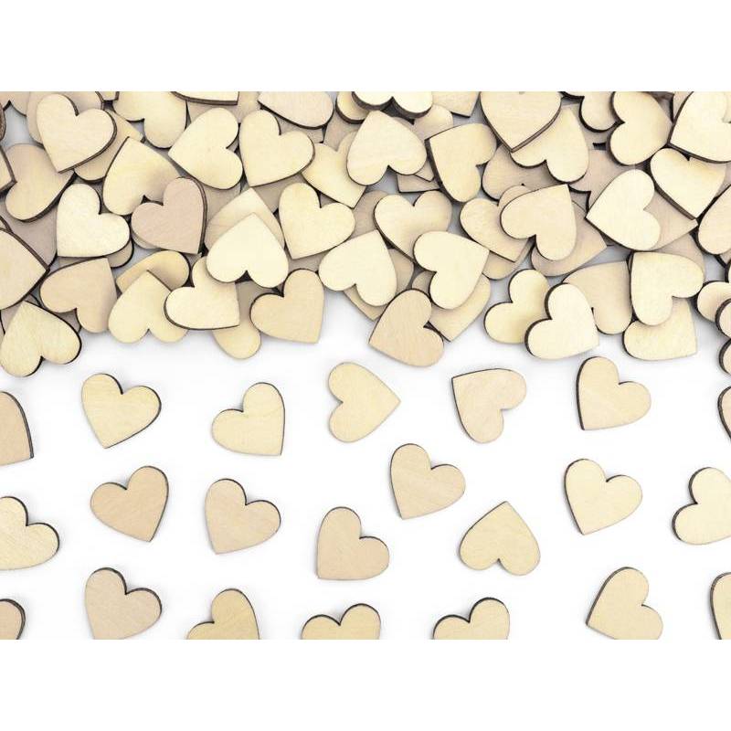 Cœurs confetti en bois 2x2cm Cœurs confetti en bois 2x2cm