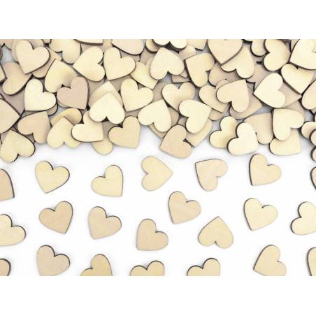 Cœurs confetti en bois 2x2cm Cœurs confetti en bois 2x2cm
