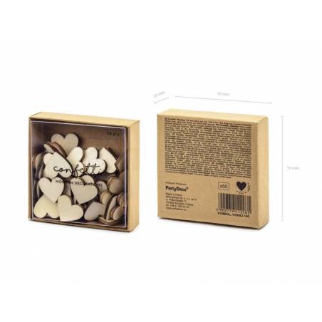 Cœurs confetti en bois 2x2cm Cœurs confetti en bois 2x2cm