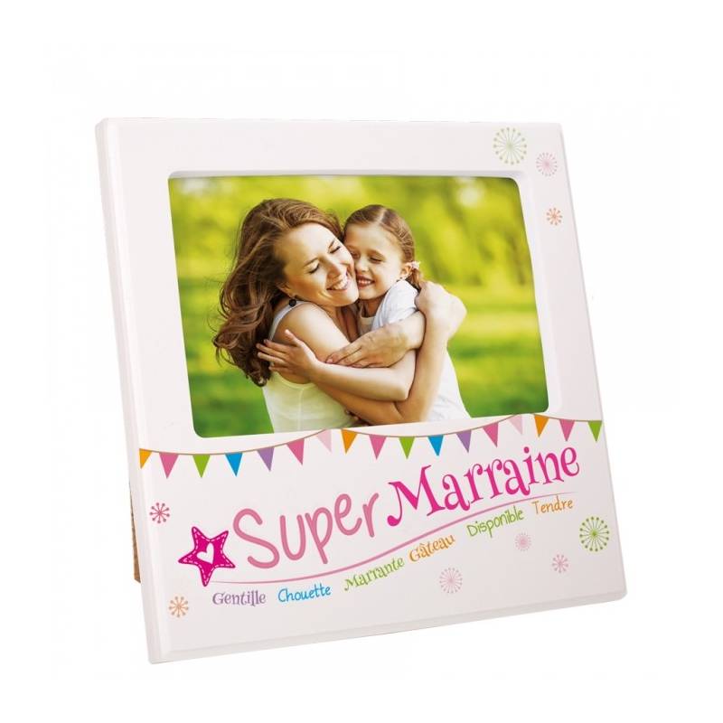 Cadre blanc "Super Marraine" Cadre blanc "Super Marraine"