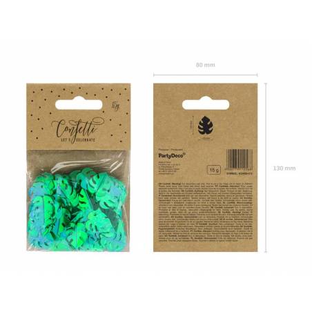 Feuilles de confettis métalliques vertes 15g 