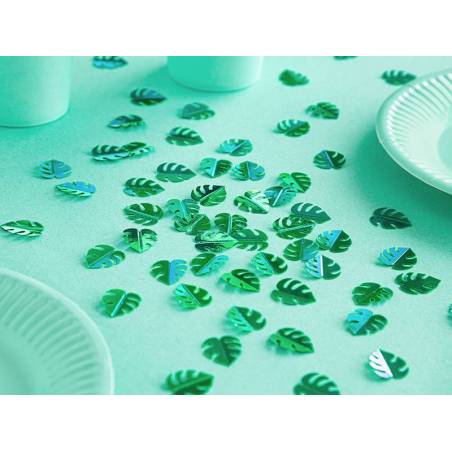 Feuilles de confettis métalliques vertes 15g 