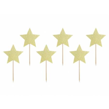 Garnitures pour petits gâteaux - Étoiles or 115 cm 
