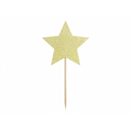 Garnitures pour petits gâteaux - Étoiles or 115 cm 