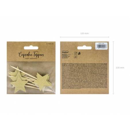 Garnitures pour petits gâteaux - Étoiles or 115 cm 