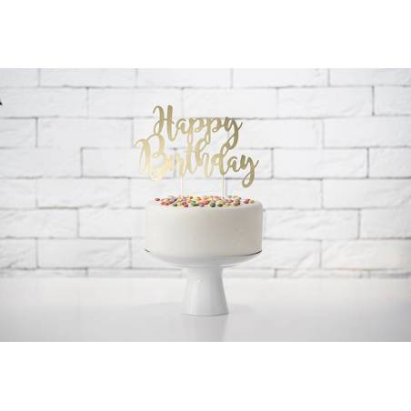 Gâteau Topper Joyeux anniversaire or 22.5cm 
