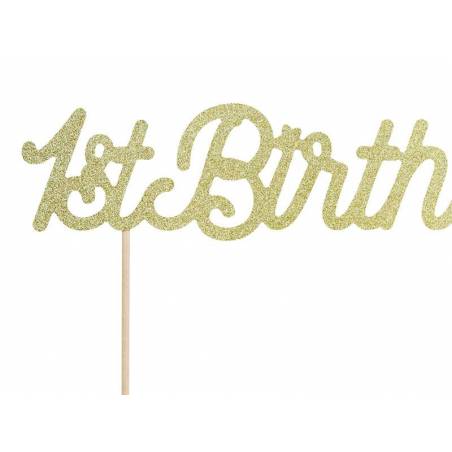 Cake topper 1er anniversaire or 