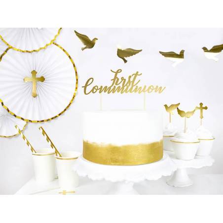 Cake topper Première Communion or 21cm 