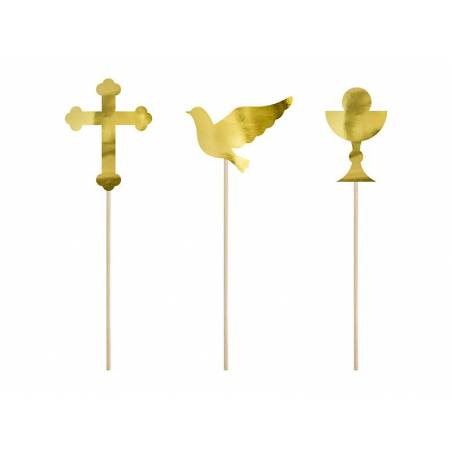 Garnitures pour gâteaux Première communion or 315 cm 
