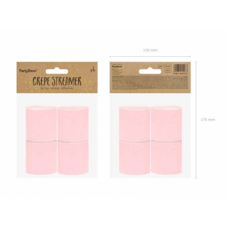 Serpentin en crêpe 5cm / 10m rose pâle 