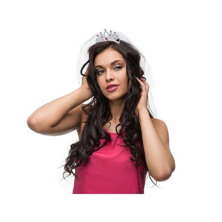 Tiara avec un voile argent 