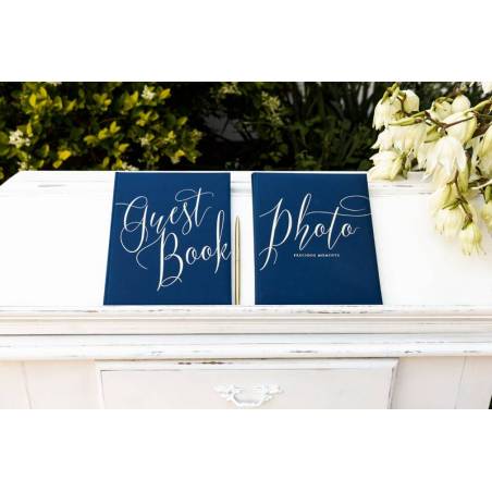 Livre d'or 20x245cm bleu marine 22 pages 