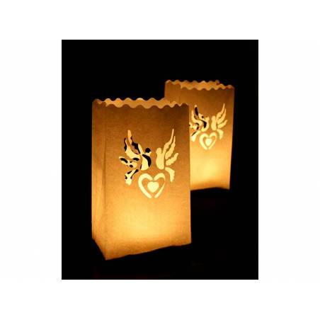 Lanternes sacs à bougies 15 x 9 x 26 cm 