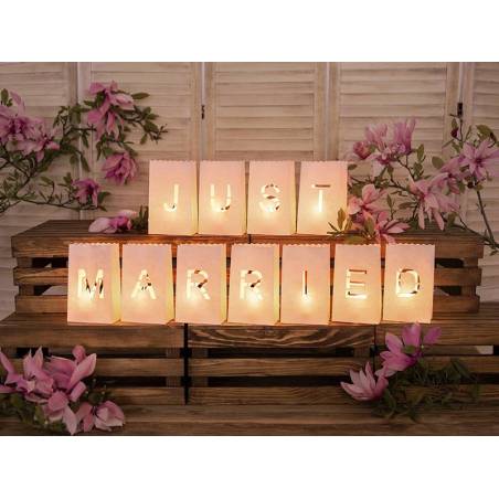 Sachets lanternes bougies - Just Married 115x19x7cm 