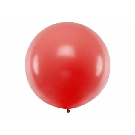 Ballon rond 1m rouge pastel 