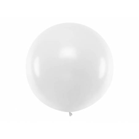 Ballon rond 1m blanc pastel 