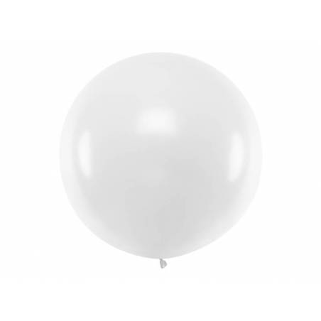 Ballon rond 1m blanc pastel Ballon rond 1m blanc pastel