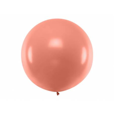 Ballon rond 1m or rose métallique 