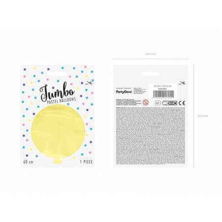 Ballon rond 60cm jaune clair pastel 