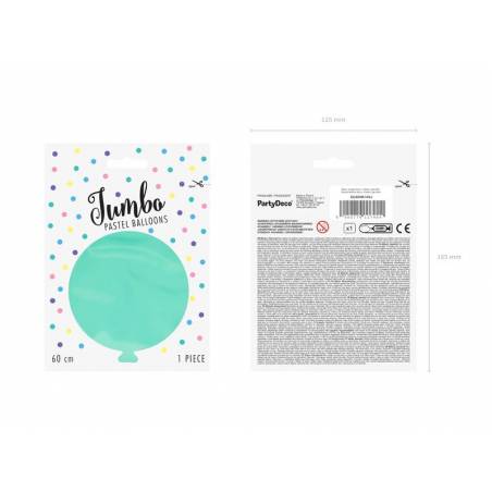Ballon rond 60cm menthe légère pastel 