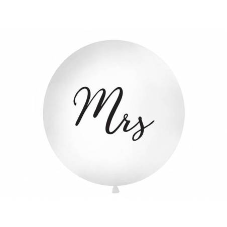 Ballon géant 1 m Mme blanc 