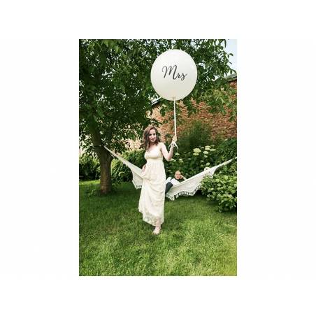 Ballon géant 1 m Mme blanc 