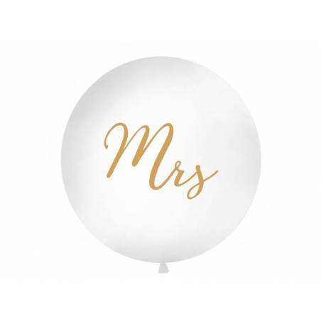 Ballon géant 1 m Mme blanc 