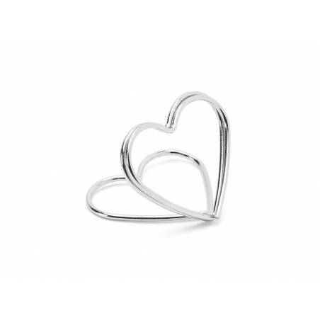 Porte-cartes Coeurs argent 25 cm 