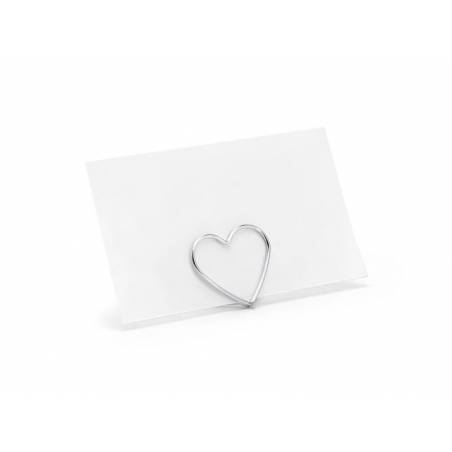 Porte-cartes Coeurs argent 25 cm 
