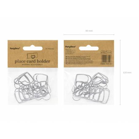 Porte-cartes Coeurs argent 25 cm 