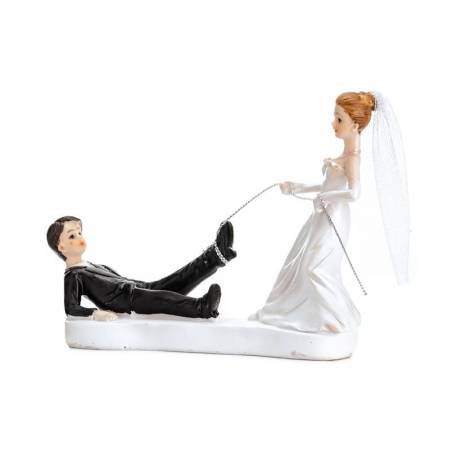 Cake Topper Jeunes mariés avec une corde 13cm 
