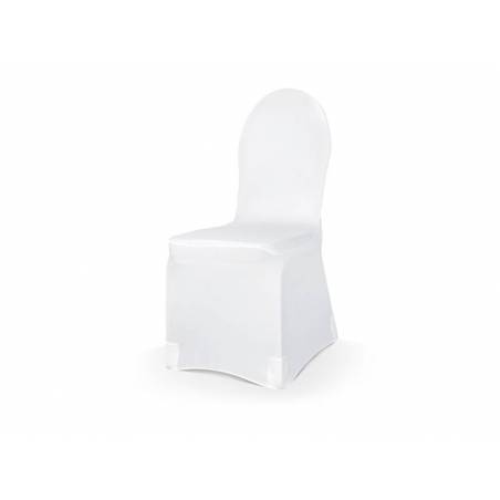 Housse de chaise en tissu élastique blanc 