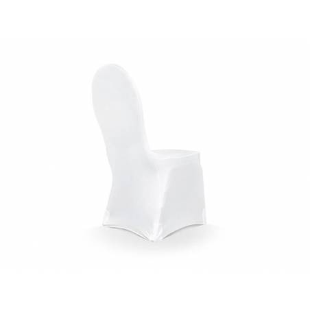 Housse de chaise en tissu élastique blanc 