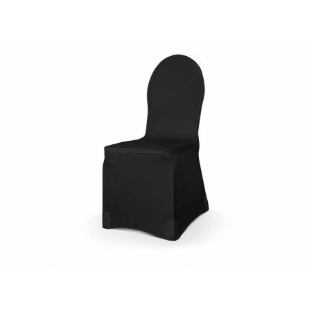 Housse de chaise tissu élastique mat noir 