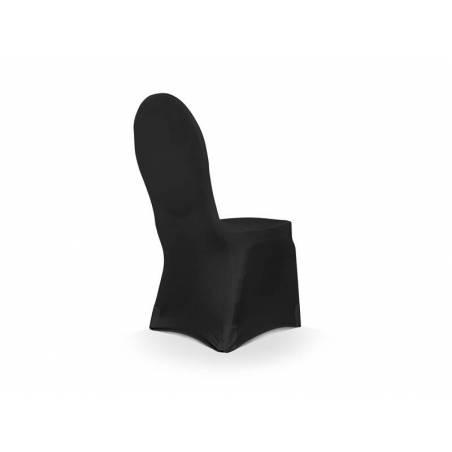 Housse de chaise tissu élastique mat noir 