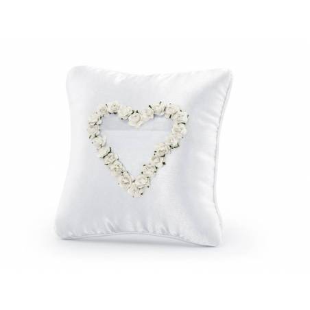 Coussin porte-anneaux blanc 20 x 20 cm 