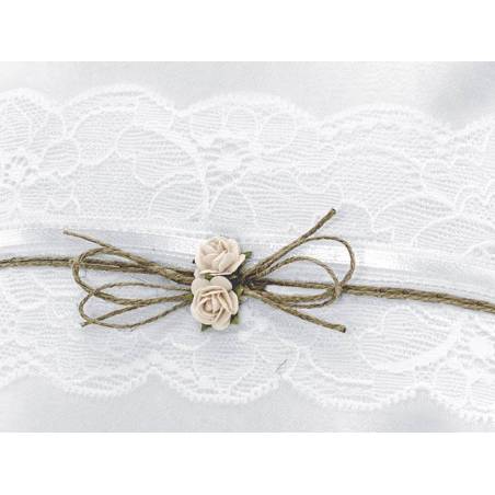 Coussin porte-anneaux blanc 16 x 16 cm 