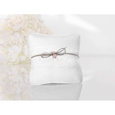 Coussin porte-anneaux blanc 16 x 16 cm 