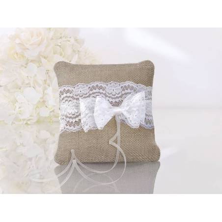 Coussin porteur brun 16 x 16cm 
