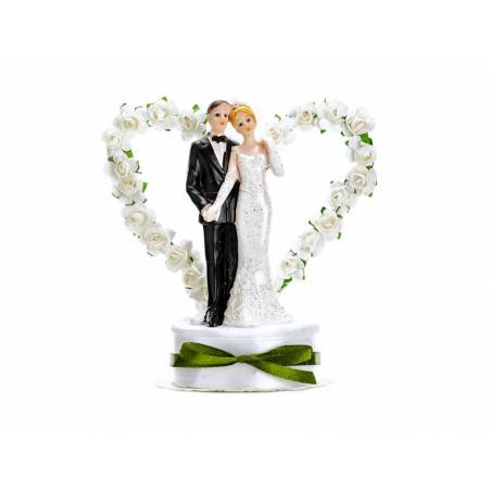 Cake Topper Jeunes mariés blanc 16cm 